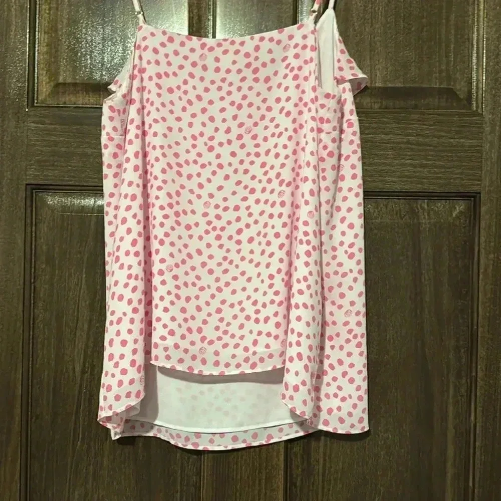 Lilly Pulitzer Pink Polka Dot Tank Top Camisole Womens Small Fun Flirty Summer - Picture 7 of 8